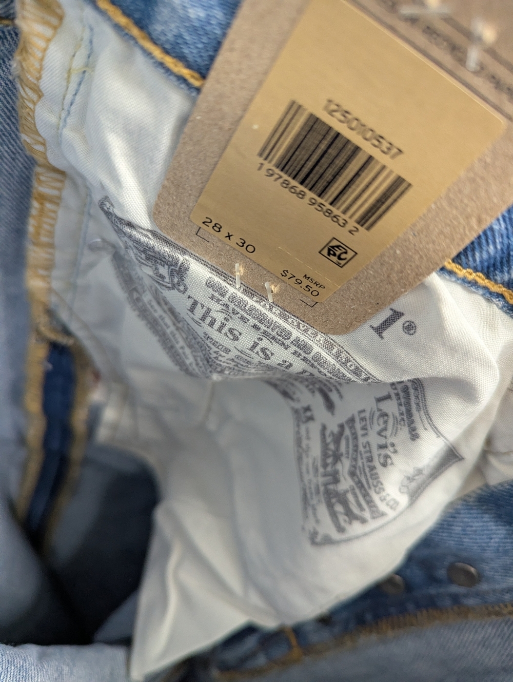 NWT Levi's 501 Original Silver Striped Jeans Women's Size 28x30 - Picture 5 of 8